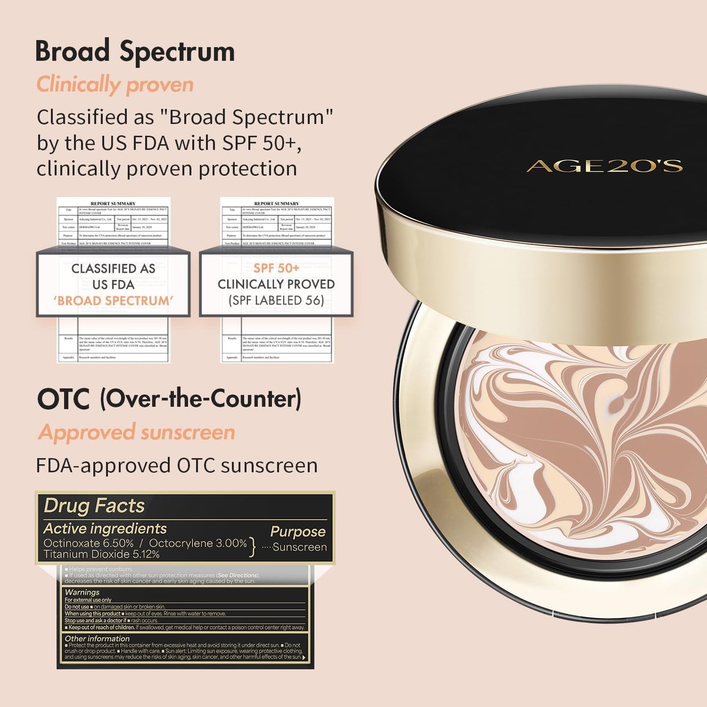 AGE20'S Signature Essence Pact SPF 50+ | Pack of 1 | 35N CAPPUCCINO | Cream Foundation, Dewy Finish, Natural Coverage | Korean Cushion Foundation