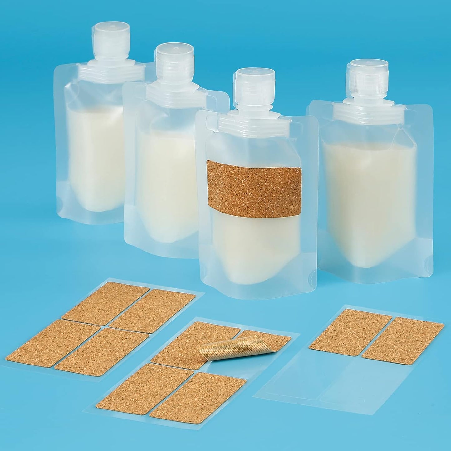 TailaiMei 12 Pieces Travel Pouches for Toiletries, TSA Approved Portable Travel Size, Refillable Stand Up Pouch for Shampoo/Conditioner/Lotion (1.7 &3.4 oz)