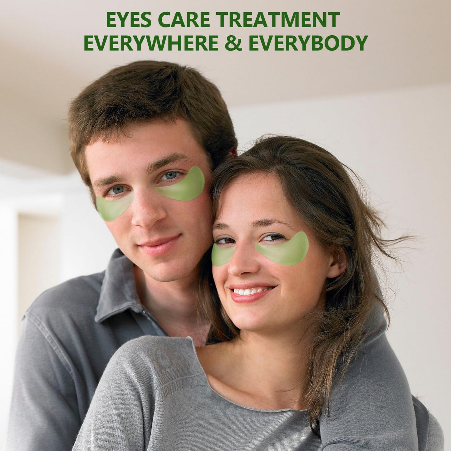 60 Pcs Green Under Eye Patches, 30 Pairs Undereye Mask for Dark Circles Puffy Eyes Treatment, Collagen Gel Pads Hydrating for Eye Bags Puffiness Wrinkle, Women Men Beauty Skin Care Products