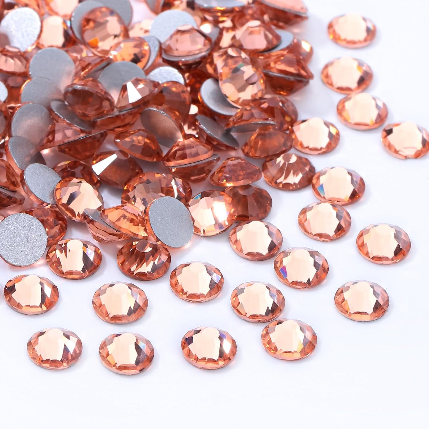 Champagne Flatback Rhinestones, Glass Rhinestones for Nail Art and Craft, Glue Fix, Loose Crystal Gemstones(Champagne, SS12, 1440pcs, 2.9-3.0mm)