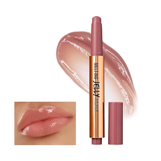 KISS NEW YORK Professional Melting Jelly Lip Balm, High Shine & Moisturizing Lip Stick, Long Lasting, Plumping Effect Look, Non-Sticky & Not Cakey, Easy Application & Natural Coverage (Grape)
