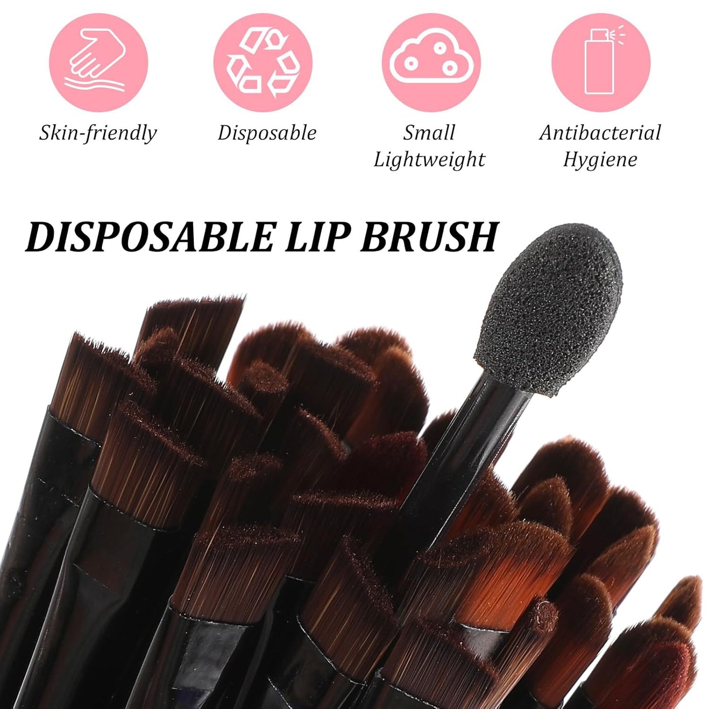200 Pieces Disposable Eyebrow Brushes Makeup Brush Set, 50PCS Angled/Round Eyebrow Brushes 50PCS Double-End Eyeshadow, 100PCS Lip for Women Girls Salon Beauty Cosmetic Make up Tool