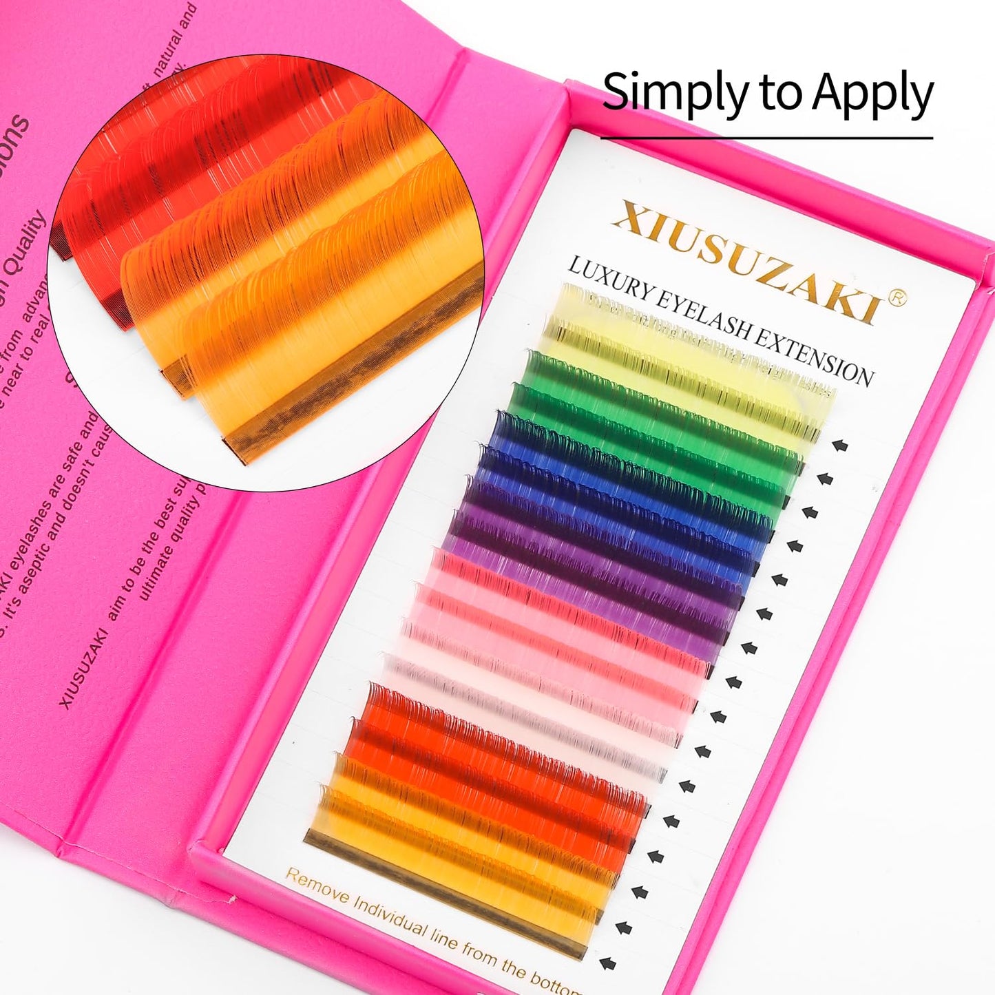 Eyelash Extensions Colored Lashes Extension 0.07 D Curl Lashes 10mm Classic Lash Extensions Soft Individual Lashes 16 Rows Natural False Eyelashes Volume Lashes Professional Use(Colored,0.07-D,10mm)