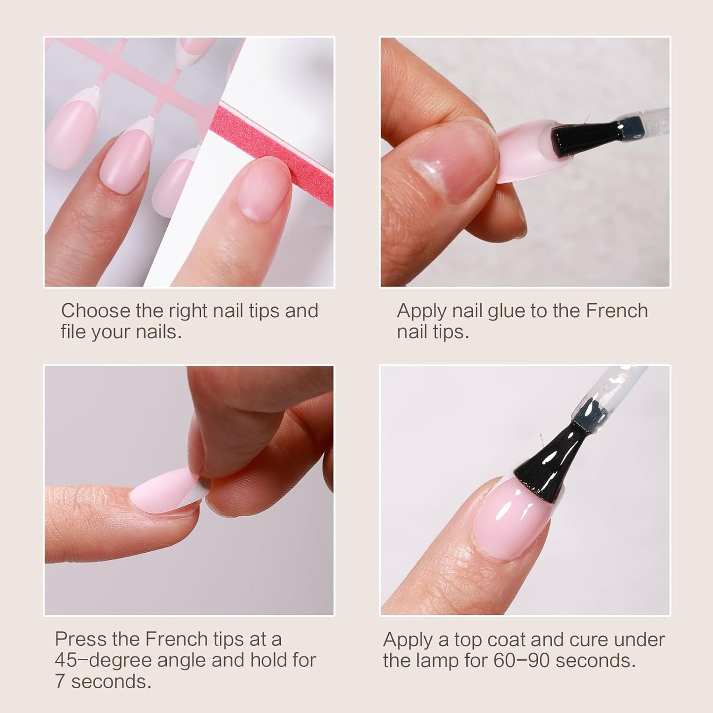 French Tip Press on Nails, 160PCS Gel Nail Tips with 5 Strips, 16 Sizes Pre-applied Primer Classic French Fake Nails, No Need to File, Short Almond Pink, DIY Nails Art Design Gifts for Women