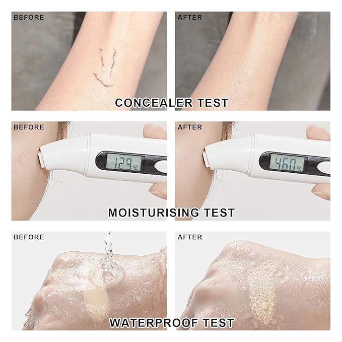 Mushroom Head Air Cushion CC Cream Foundation - Moisturizing Concealer for Even Skin Tone - Makeup Base Primer (#01 Ivory White)