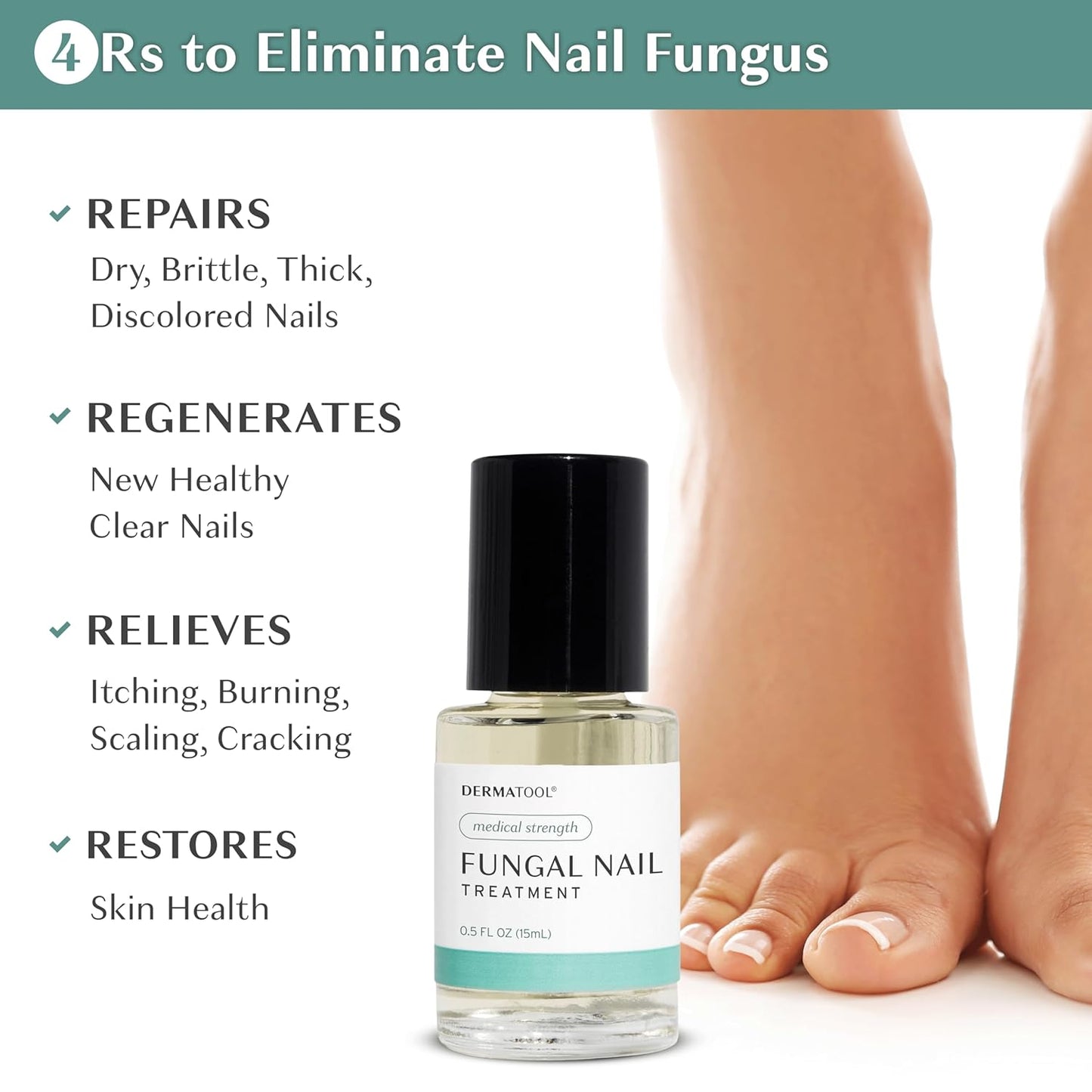 Toenail Fungus Treatment Extra Strength Antifungal Solution and Nail Fungus Treatment for Toenail - Repairs Fungal Damaged, Yellow, Thick, Discolored Nails - Fingernails - Pack of 3
