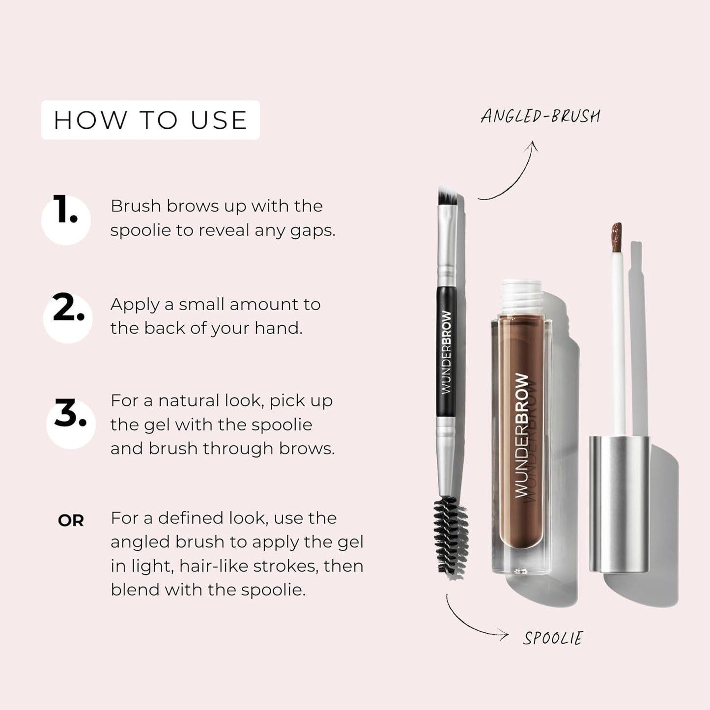 WUNDERBROW Eyebrow Gel, Waterproof, Smudgeproof, Lasts for Days, Shade: Black/Brown, Vegan and Cruelty-Free