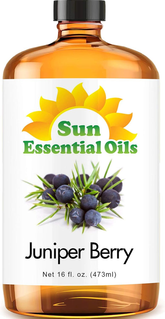 Sun Essential Oils Juniper Berry Essential Oil 16oz for Aromatherapy, Diffuser, Calming, Skin, Sleep