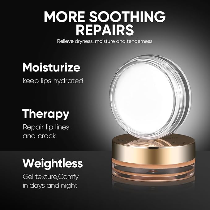 Lip Care Kit with Lip Exfoliator Scrub, Lip Sleeping Mask and Lip Essence Oil for Dry Cracked Lips, Repair and Moisturize Your Lips All Day