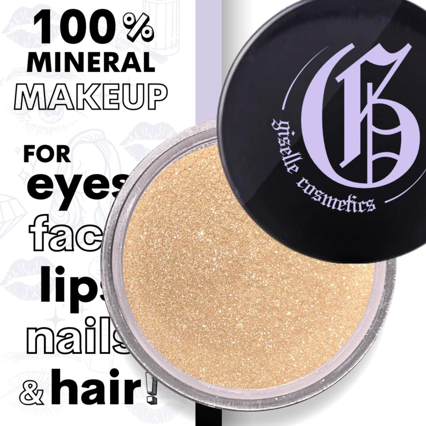 Vanilla Mineral Loose Eye Shadow - Organic, Holographic, Matte & Metallic Eyeshadow Palette, Cream & Glitter Makeup, Natural Eye Shadow, Mineral Makeup Powder