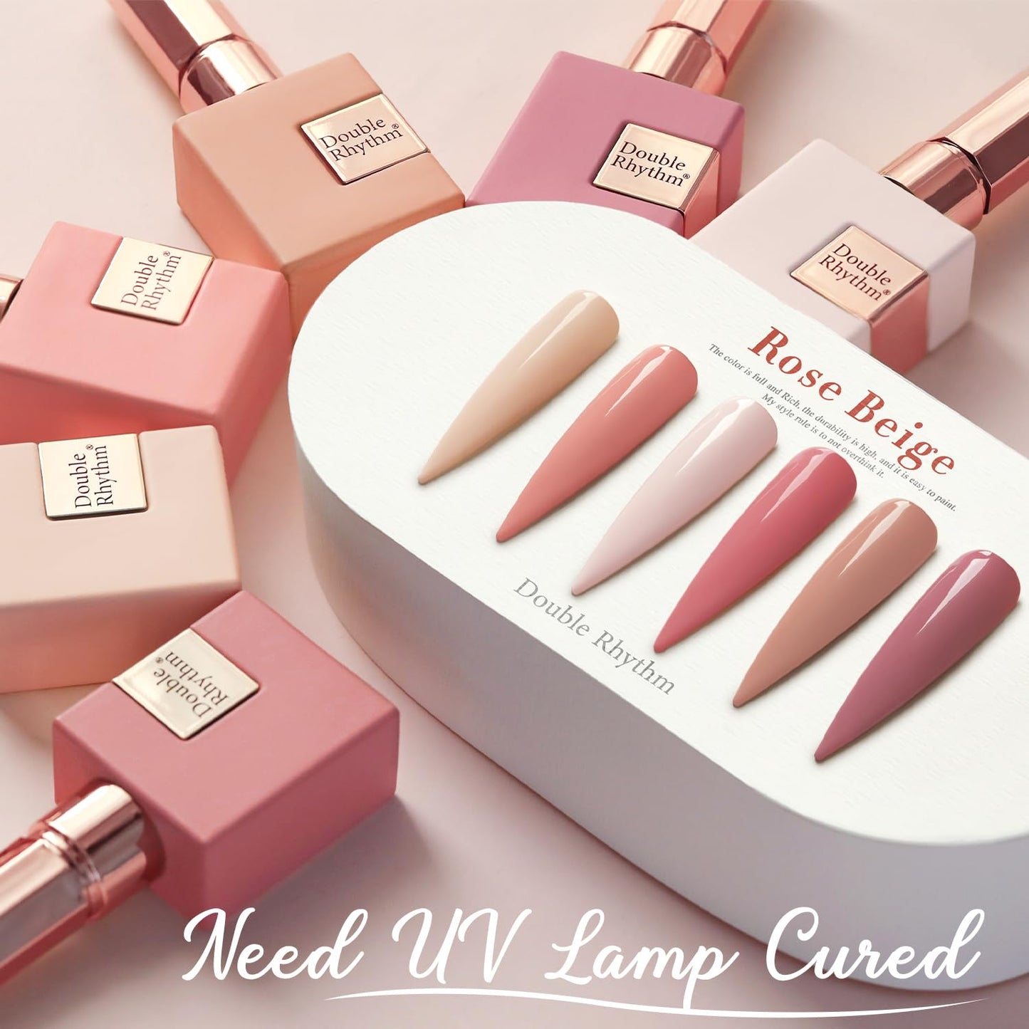 Double Rhythm 6 Pcs 15 ML Gel Polish Set Same Color Same Bottle Soak Off Gel Polish Kit Nail Art Manicure Salon DIY at Home for Women (Rose Beige Nude Cream Rose Coral-T6-20)