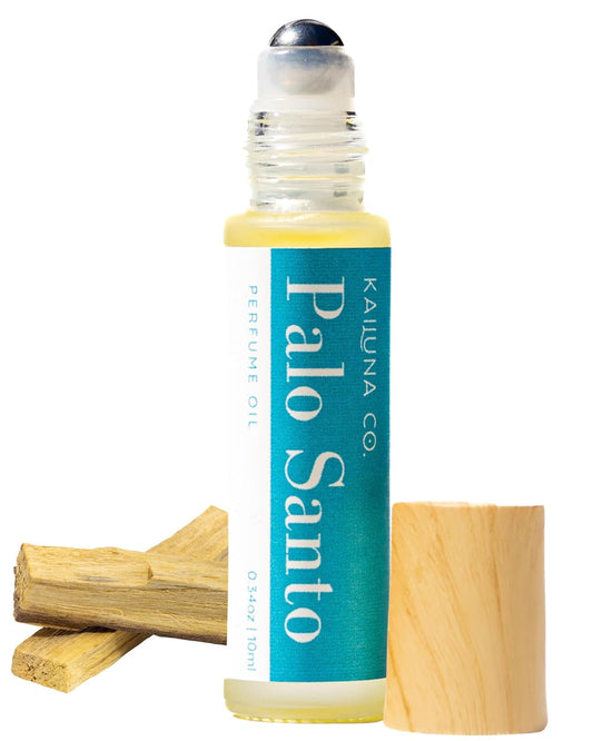 Palo Santo All Natural Pure Essential Oil Perfume Roll On with Organic Pure Jojoba Oil, Spiritual Well-Being, Small-Batch, Handmade in California