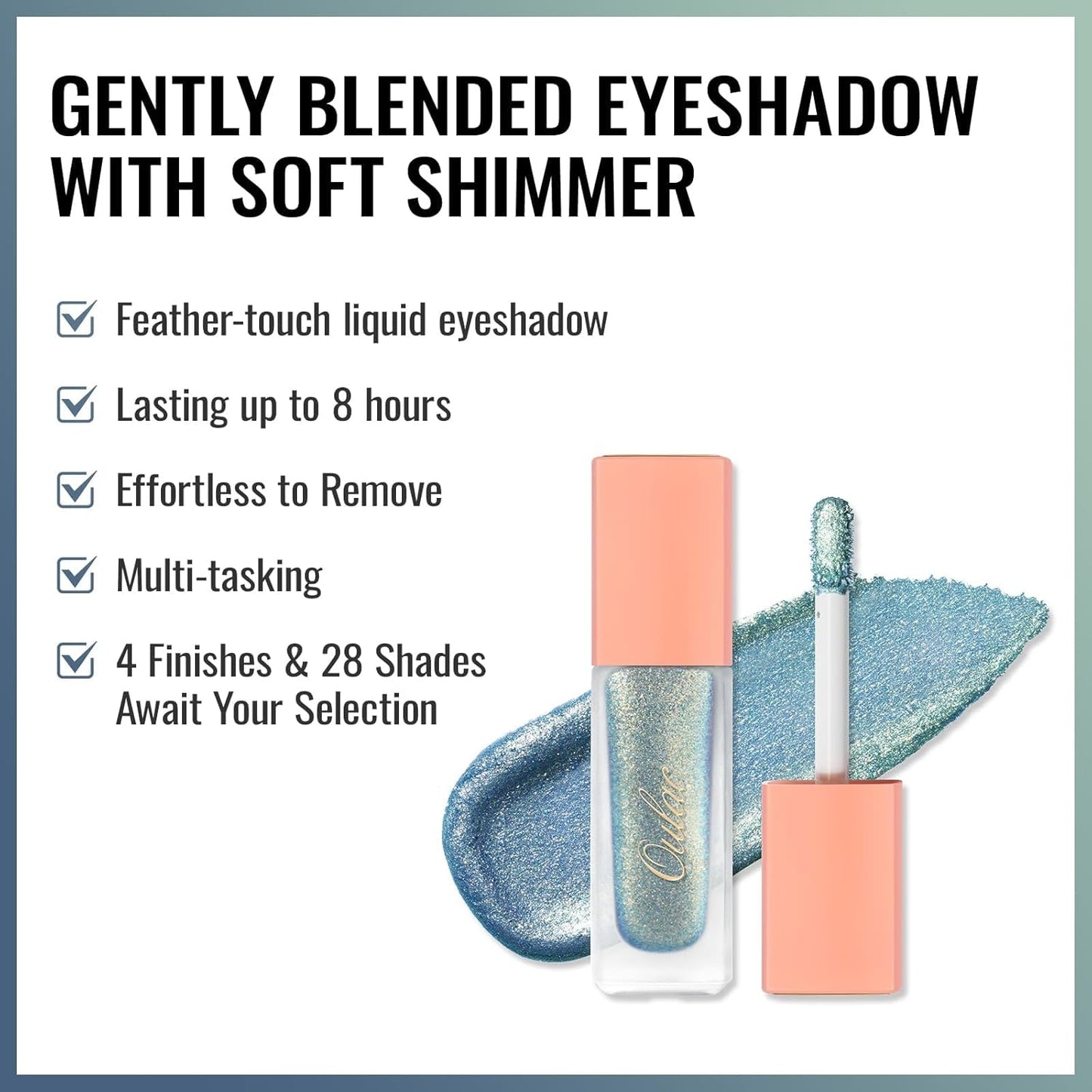 Oulac Eyeshadow Liquid Eyeshadow Multi-Usage Liquid Glitter Eyeshadow&Eyeliner Highly Pigmented, One-Swipe Coverage Long Lasting with No Creasing Formula Vegan&Cruelty-Free