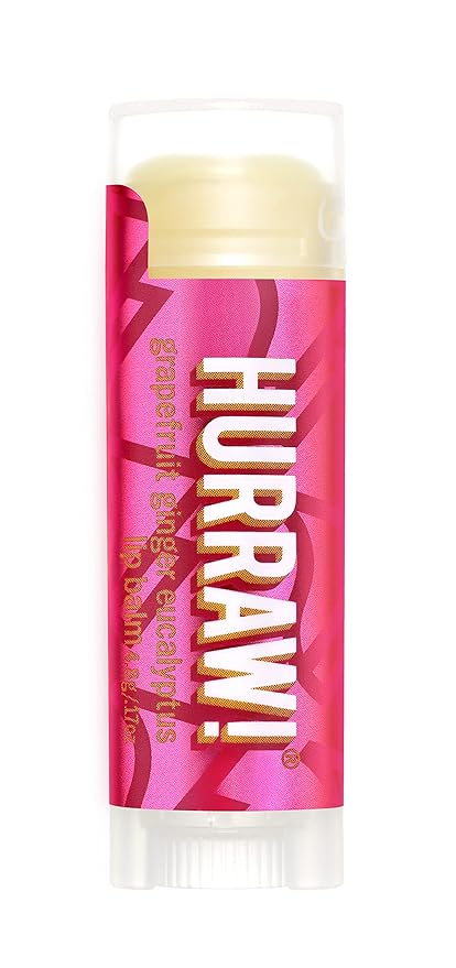 Hurraw! Grapefruit, Ginger, Eucalyptus (Kapha) Lip Balm: Organic, Certified Vegan, Cruelty and Gluten Free. Non-GMO, 100% Natural Ingredients. Bee, Shea, Soy and Palm Free. Made in USA