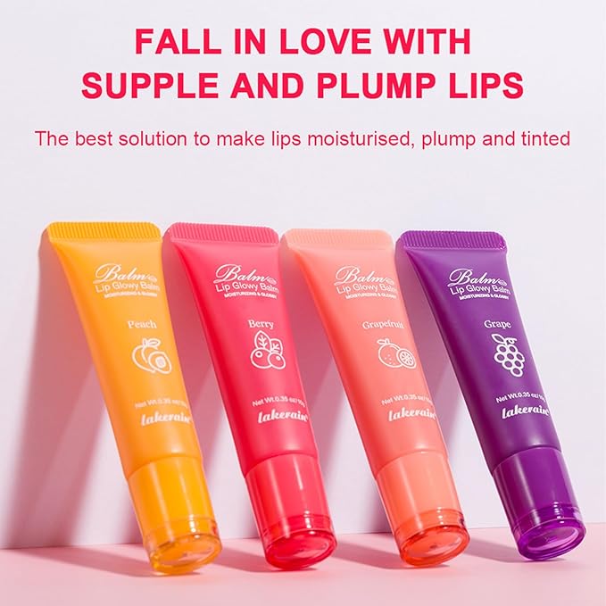 Lip Glowy Balm Hydrating Sleeping Lip Mask, Shine Glossy Finish Lip Oil - Reduce Lip Lines, Enhance Lip Color, Moisturizing & Plump Dry Chapped Lips Care Non-Sticky Lip Balm (#1 Peach)