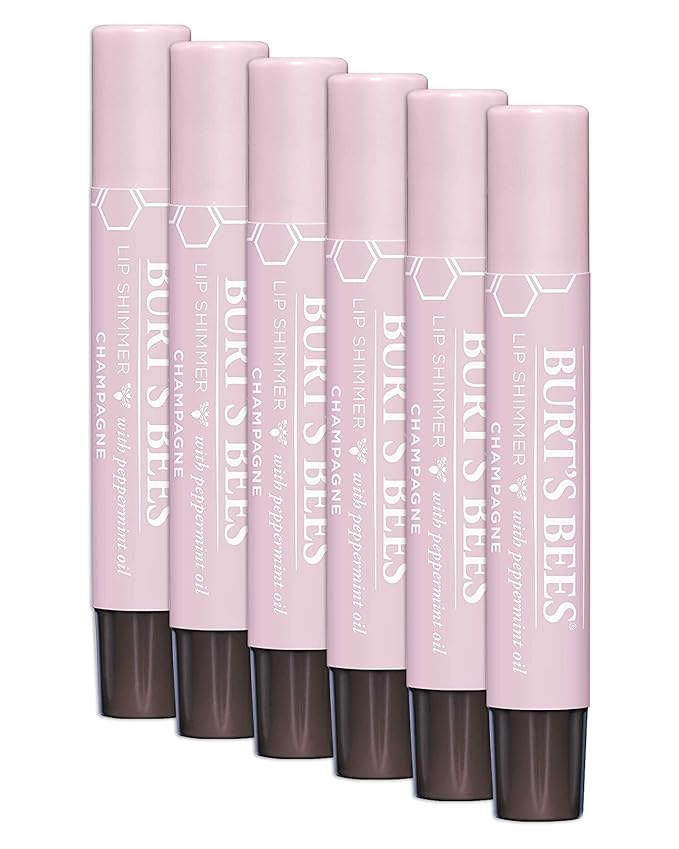Burt's Bees Lip Shimmer, Champagne 0.09 oz (Pack of 6)