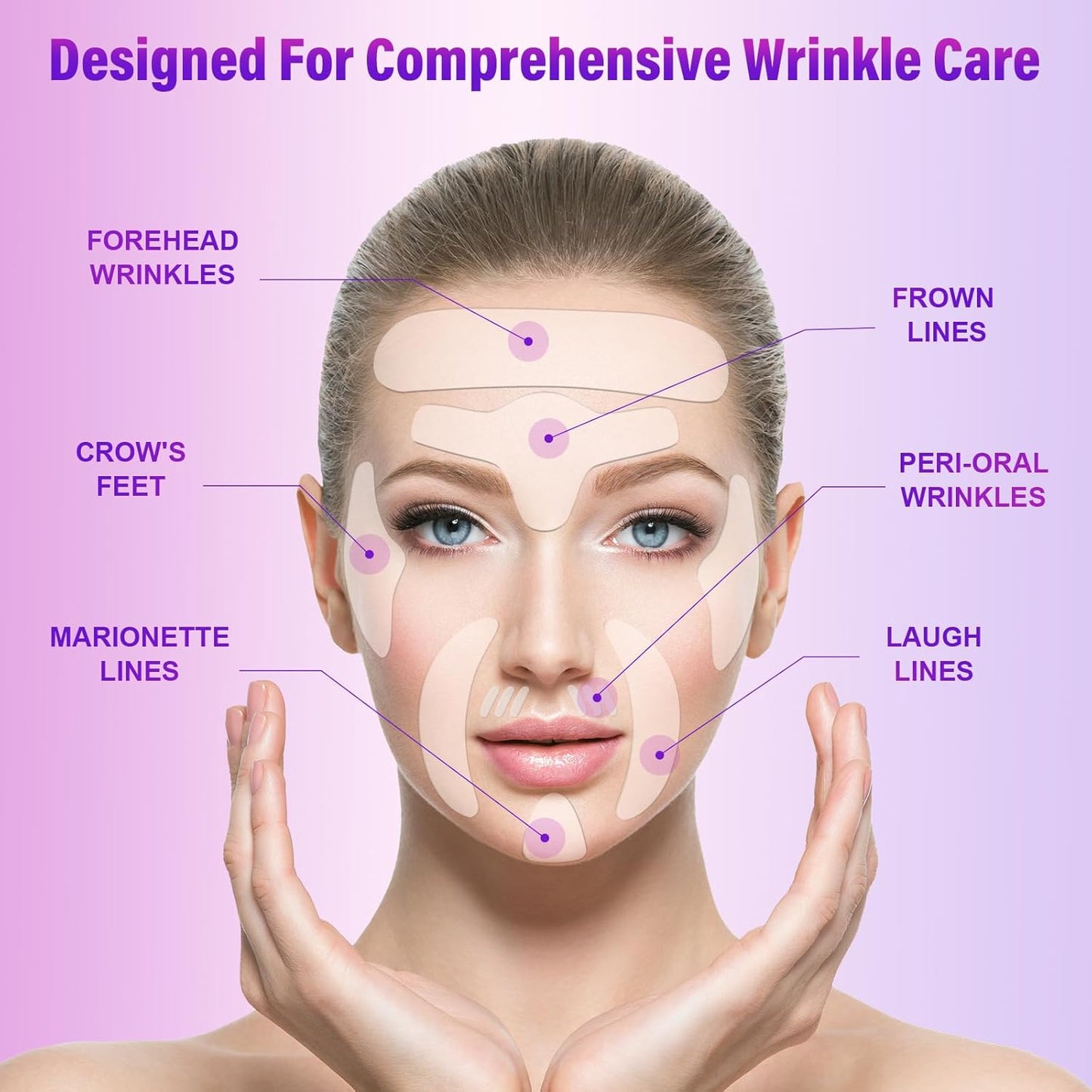 Facial Wrinkle Patches, Anti Wrinkle Patches for Forehead, Face, Frown Lines, Smile Lines, Overnight Wrinkle Pads to Reduce Fine Lines, Reusable Anti-Aging Face Patches, 160 pcs