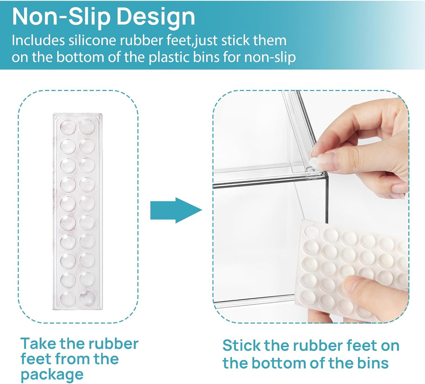 Vtopmart 2 Pack Stackable Storage Drawers, 6.6''Tall Acrylic Bathroom Makeup Organizers,Clear Plastic Storage Bins For Vanity, Undersink, Kitchen Cabinet,Pantry Organization and Storage