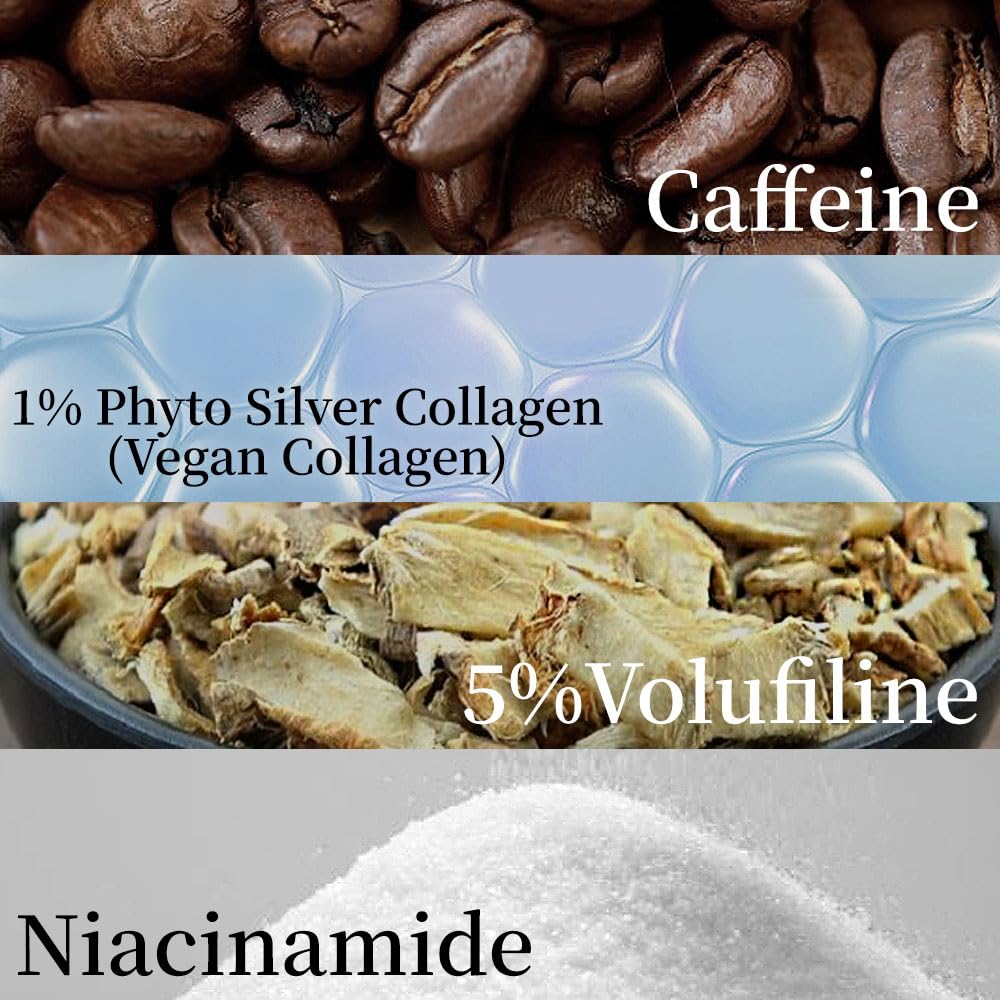 Purederm Revitalizing Eye Gel Serum – Cooling Eye Roller with 5% Volufiline, Caffeine & Vegan Collagen – Reduce Puffiness, Fine Lines & Dark Circles – For All Skin Types – 0.88 oz