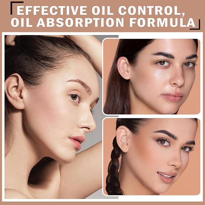 Mineral Sunscreen Setting Powder Mineral Brush Powder SPF 35 PA+++ Oil Control Matte Effect Lightweight Breathable Translucent Powder Setting Powder Sunscreen Makeup for Face with Brush - 02 Fair