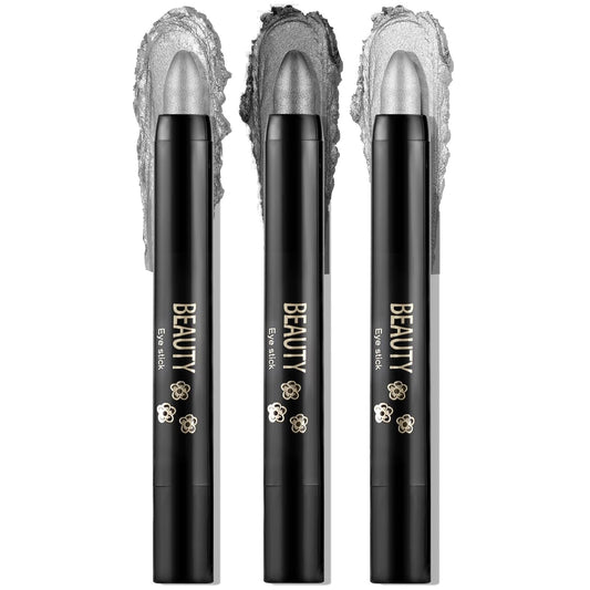 Boobeen 3PCS Cream Eyeshadow Pencil Crayon Waterproof Brightener Stick Shimmer Pen Create Glitter Eye Makeup, Easy to Use
