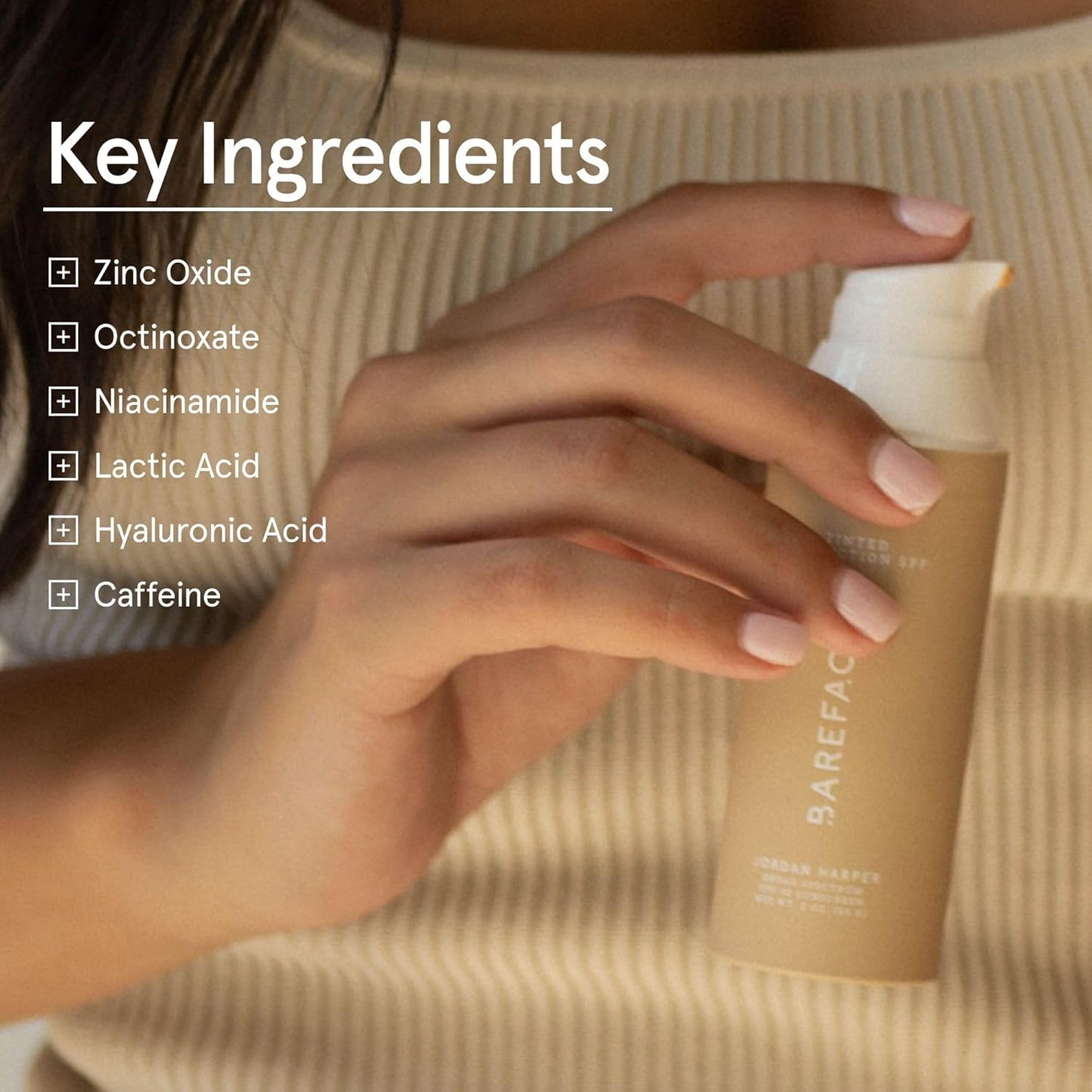 Barefaced Tinted Protection SPF 50+ – Broad-Spectrum Sunscreen with Zinc Oxide, Niacinamide & Hyaluronic Acid – Oil-Free UV Protection, Hydration & Anti-Aging with Universal Tint (60ml)