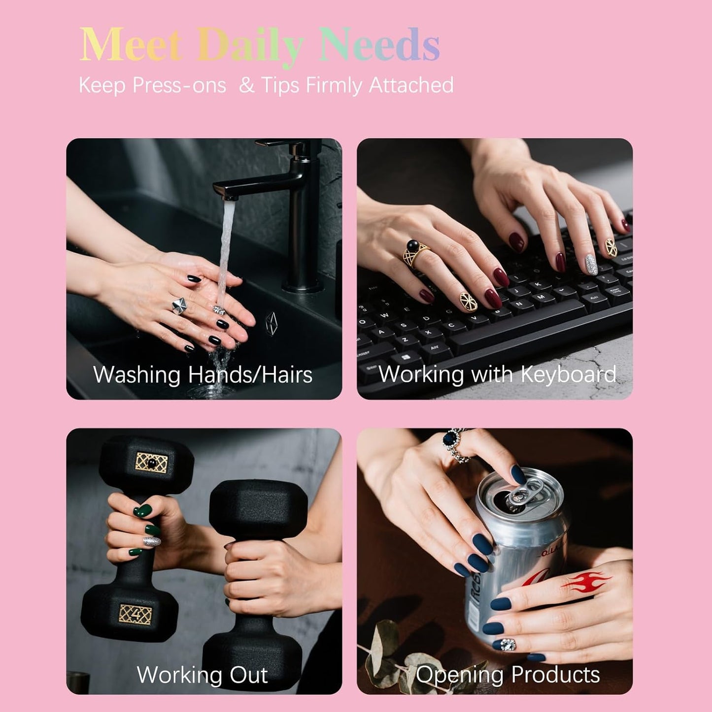 Super Strong Nail Glue for Press Ons, Brush On Press On Nail Glue for Acrylic Nail Tips, SSWSBYKE 10ml Quick Drying Long Lasting Bonding Adhesive, Mess-Free Application