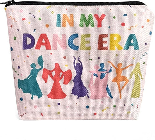 My Dance Era Canvas Zipper Cosmetic Bag, Small Makeup Bag for Women, Friends, Daughter, Sister for Dancers, Dancer Birthday Gifts for Girls (Pink)