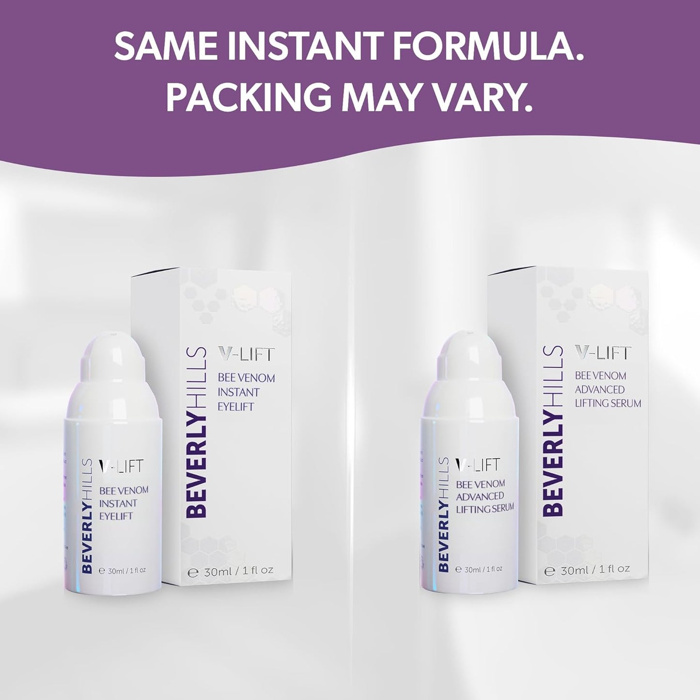 Beverly Hills V-Lift Instant Eye Lift and Eye Tuck Bee Venom Serum for Puffy Eyes, Dark Circles, Wrinkles, and Under Eye Bags Treatment for Women and Men | 30mL (120 Day Supply)