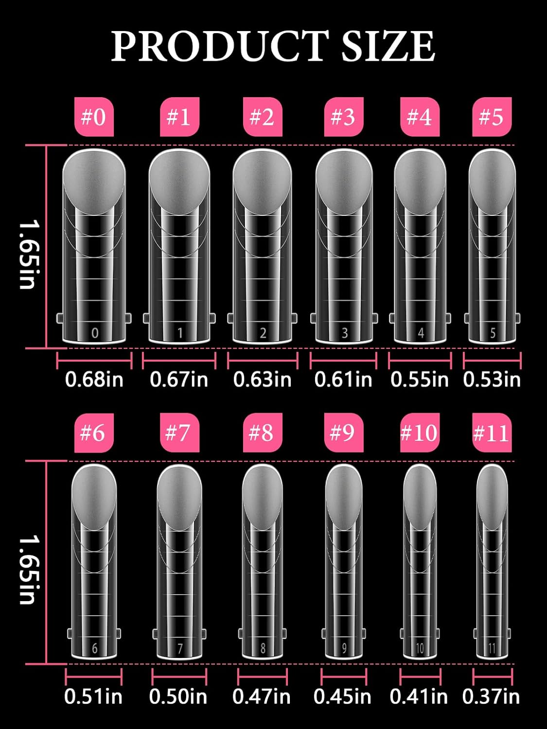 TOROKOM Poly Gel Nail Forms for Toes, Long Square Dual Forms, Toe Pedi Nail Extension Reusable Toe Nail Tips Mold, 120Pcs, 12 Sizes