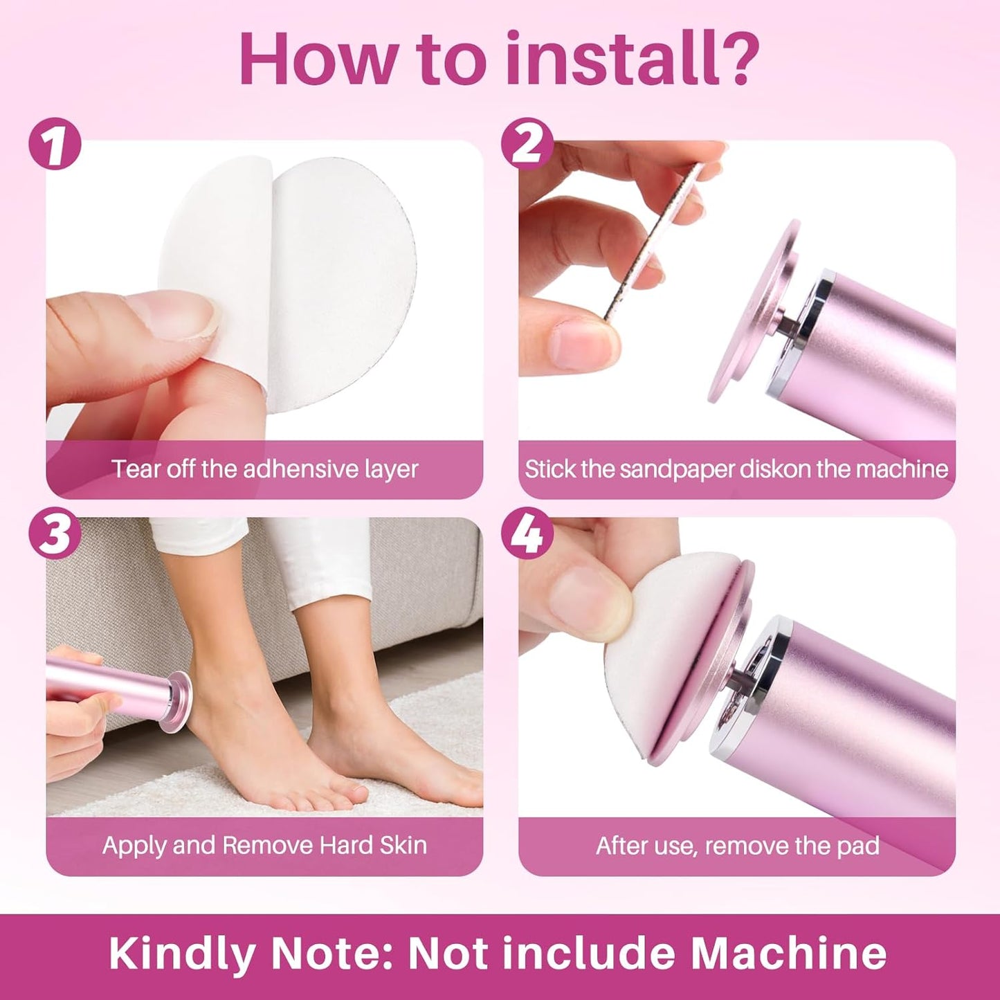 Replaceable Sandpaper for Electric Foot File: 120 Pcs/2 Box Feet Grinder for Skin and Callus Remover - 80/180 Grit Fine Sandpaper Refill Discs for Spa Home Salon