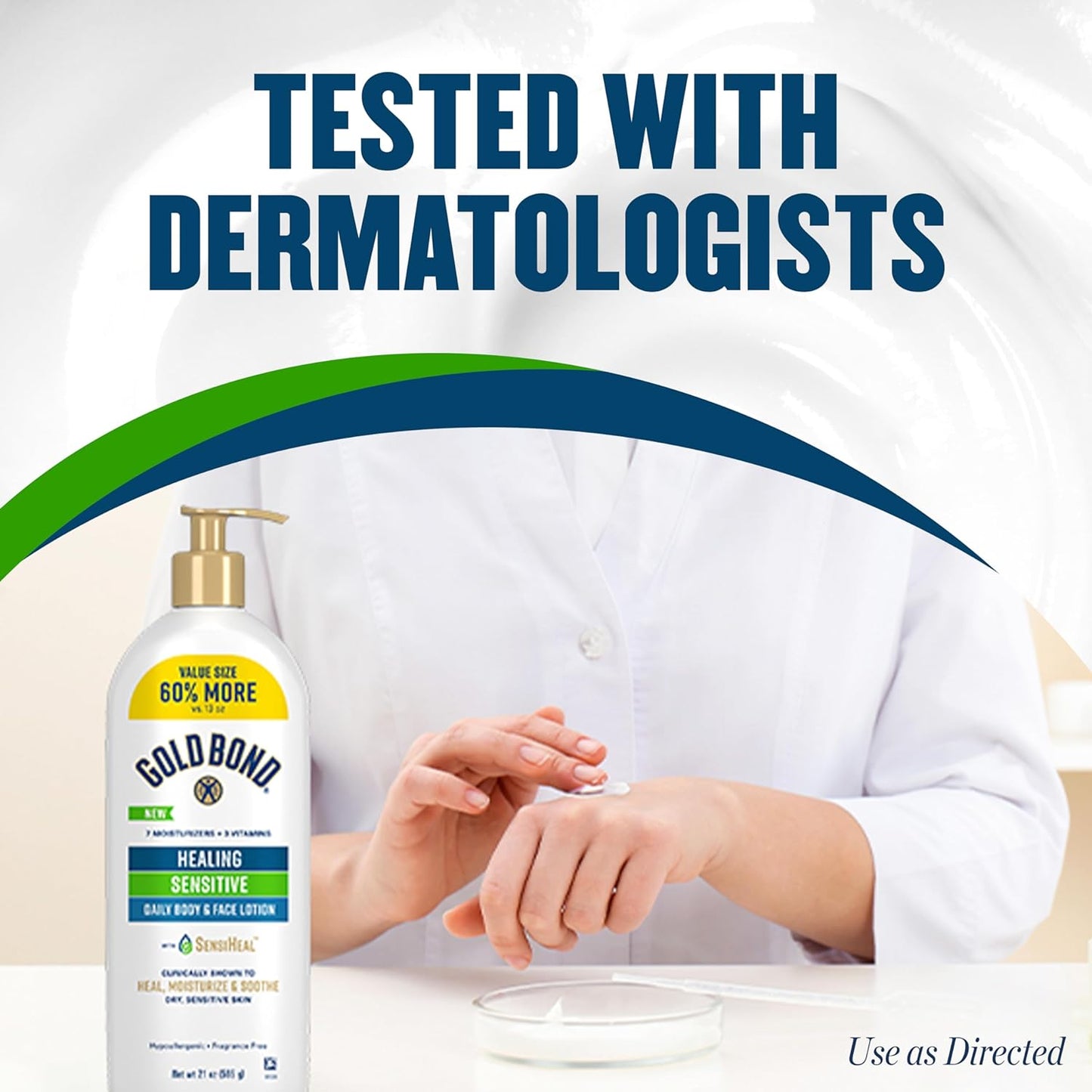 Gold Bond Healing Sensitive Daily Body & Face Lotion with Aloe Moisturizes, Heals & Soothes Dry, Sensitive Skin, Value Size, 21 oz.