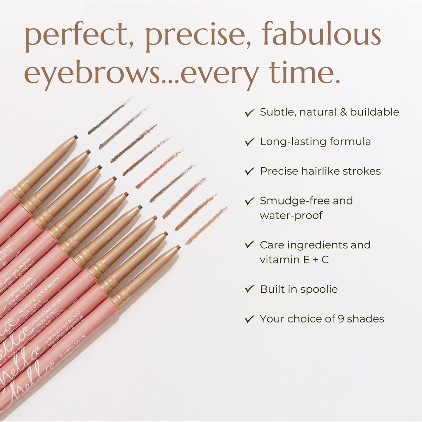 Chella Eyebrow Pencil – Easy-to-Use Brow Definer for Shaping, Filling & Blending – Long-Wear Light brown Eyebrow Pencils for Women with Precise Tip (Light Brown)