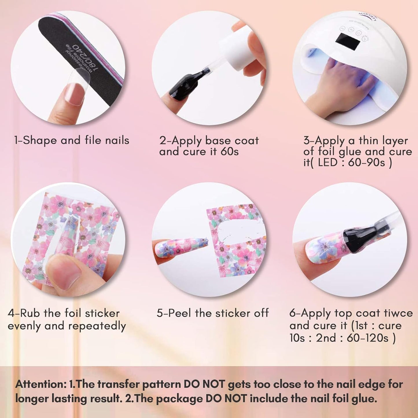 Makartt Nail Foil Sheets, 10 Rolls Thanksgiving Valentine Theme Transfer Nails Sticker for DIY Art Decorations & Design - 2.5x100cm