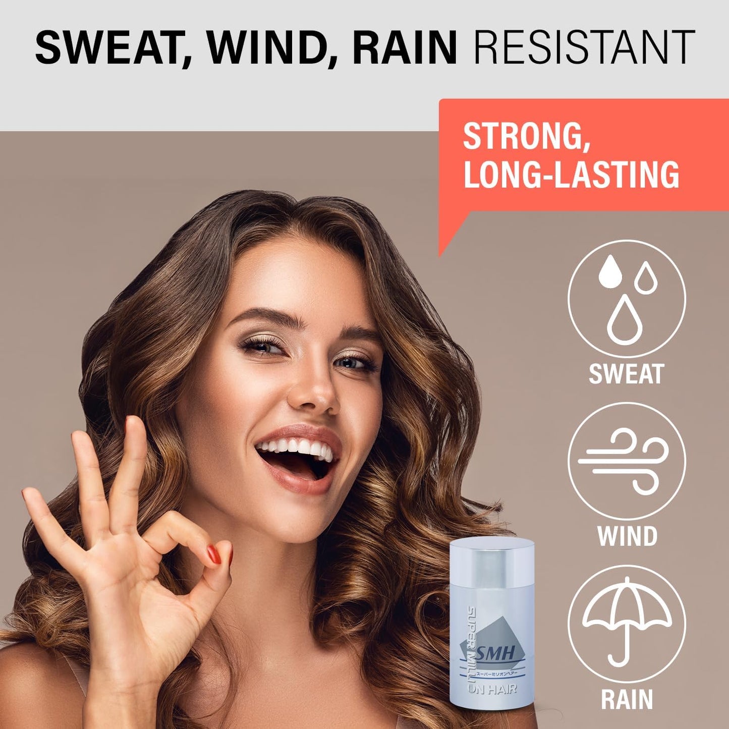 SMH Plant-based Hair Fibers – Made in Japan – Hair Thickener for Thinning Hair – Natural, Sweat & Water Resistant Powder for Men & Women (10g, Medium Brown)