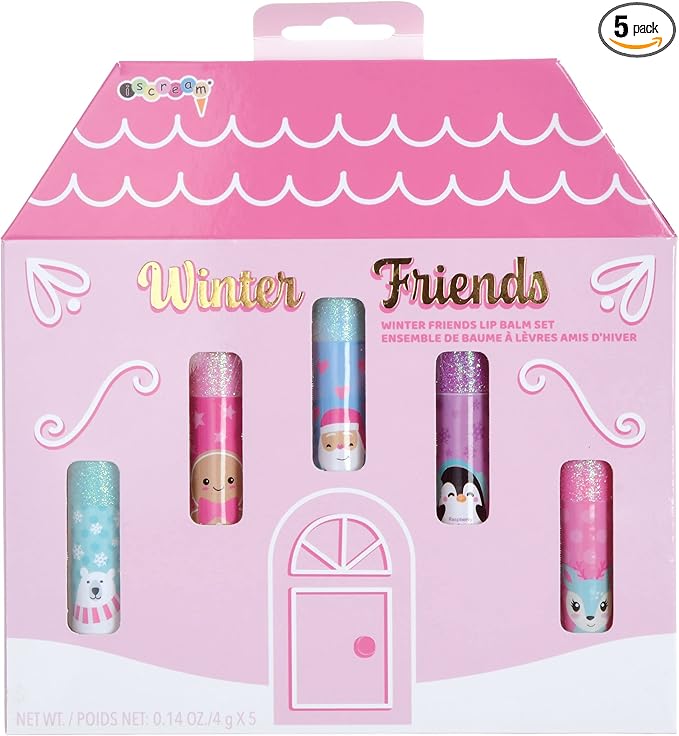 iscream Winter Friends 5-piece Scented Holiday Lip Balm Set