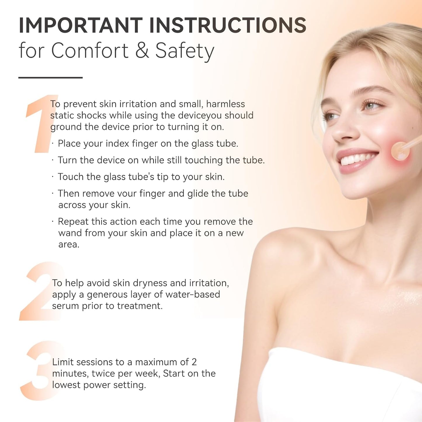 Skin Therapy Wand - Portable Skin Therapy Machine with 6 Glass Tubes - Clarifying - Skin Tightening & Radiance - Wrinkle Reducing