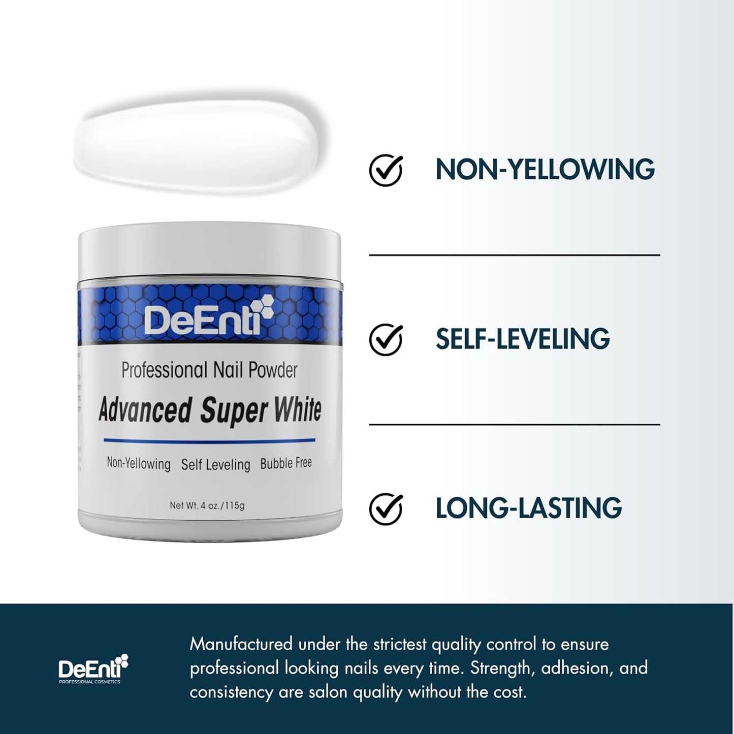 Acrylic Nail Powder, 4oz Bright White Acrylic Powder Dip for Nails, Long Lasting Salon Quality, Bubble Free Professional Manicures, Fake Nails, Carving & Extensions