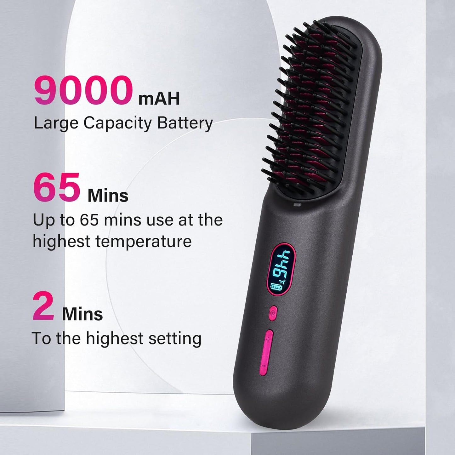 Rechargeable Hot Hair Brush Straightener Heat Pressing Combs Ceramic Electric Straightening Comb, Anti Burn for Natural Black Hair Beard Wigs Holiday Gifts