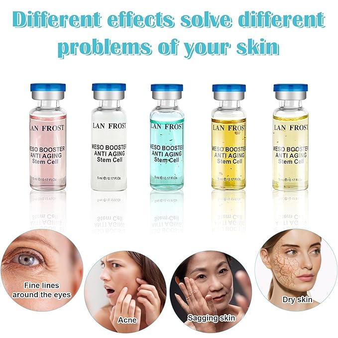 BB Facial Glow Kit Hyaluronic Acid Essence Skin Care Combination 0.17oz Hyaluronic Acid Ampoule and Essence Foundation 10 Vials Facial Serum Skin Therapy Kit