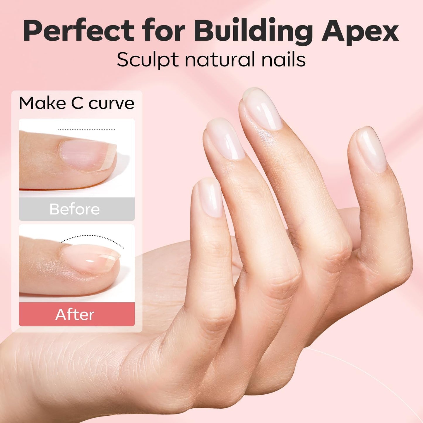 modelones Builder Nail Gel with Nail Dehydrator and Primer, 3Pcs Rose Nude Pink LED Gel Builder Polish Base Coat Acid Free Prep Dehydrate & Bond Primer for Thickening Apex Building 10ml Home DIY Salon