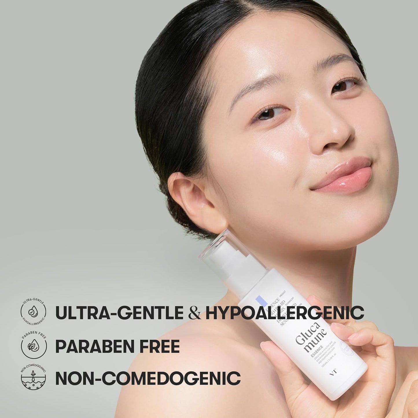 VT COSMETICS Glucamune Essence, Hydrating Vegan Serum for Face, For Dry & Sensitive Skin, Hypoallergenic, Fragrance-Free, Beta-Glucan, Glucosamine,Korean Skincare (3.38 fl. oz.)