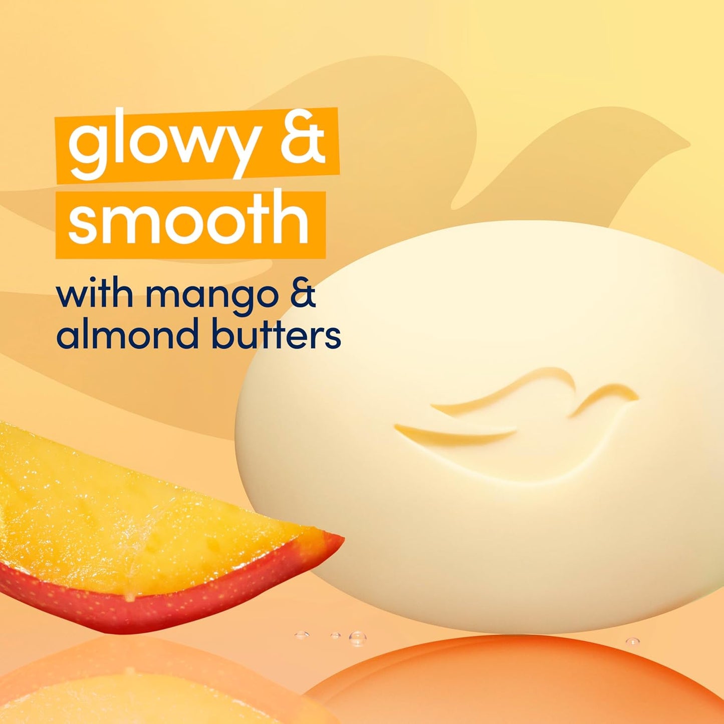 Dove Beauty Bar Soap Glowing Mango & Almond Butters, 8 Bars for Radiant Skin, Illuminates Skin 3.75 oz