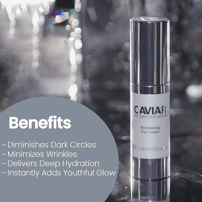 Black Caviar Under Eye Cream – Anti Aging Skin Care Moisturizer Cream | Instant Hydrating, Collagen Puffiness and Bags Reducer, Wrinkles Repairing & Circle Remover Treatment