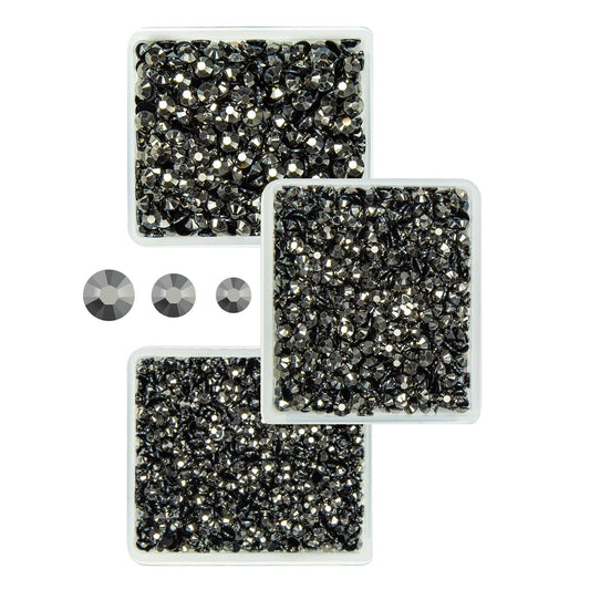 Metallic Gray Resin Rhinestones for Crafting Metal Grey Flatback Stones 3mm 4mm 5mm Steel Gray Diamonds Crystals Gems Charms for Nails Face Eyes Makeup Body Tumblers Bottles DIY Crafts Shoes