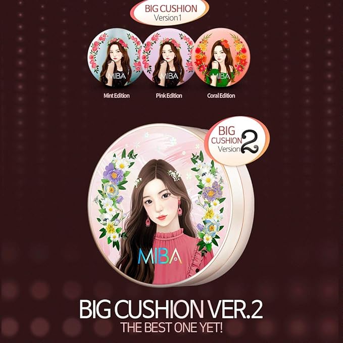 MIBA Ion Calcium Foundation Double Cushion RX 25 g / 0.88 oz Big Cushion SEASON2 Long Lasting Effect for Dewy Skin. Skin moisturizing. Skin tightening relief. Fine coverage. Smooth adhesion (No 23)