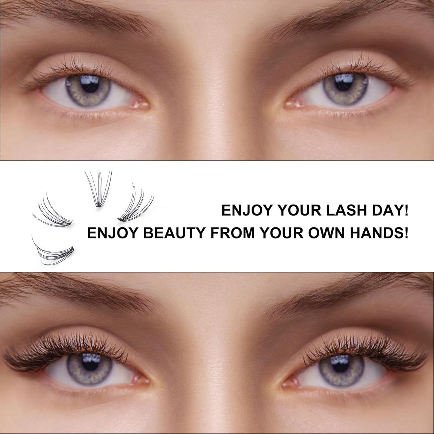 B&Qaugen Lash Clusters 10D+20D-9-16 LASH Individual Lashes 280 Clusters False Eyelash 10D 20D Lash Clusters Extensions Individual Lashes Cluster DIY Eyelash Extensions (RRDH-10D+20D-9-16)