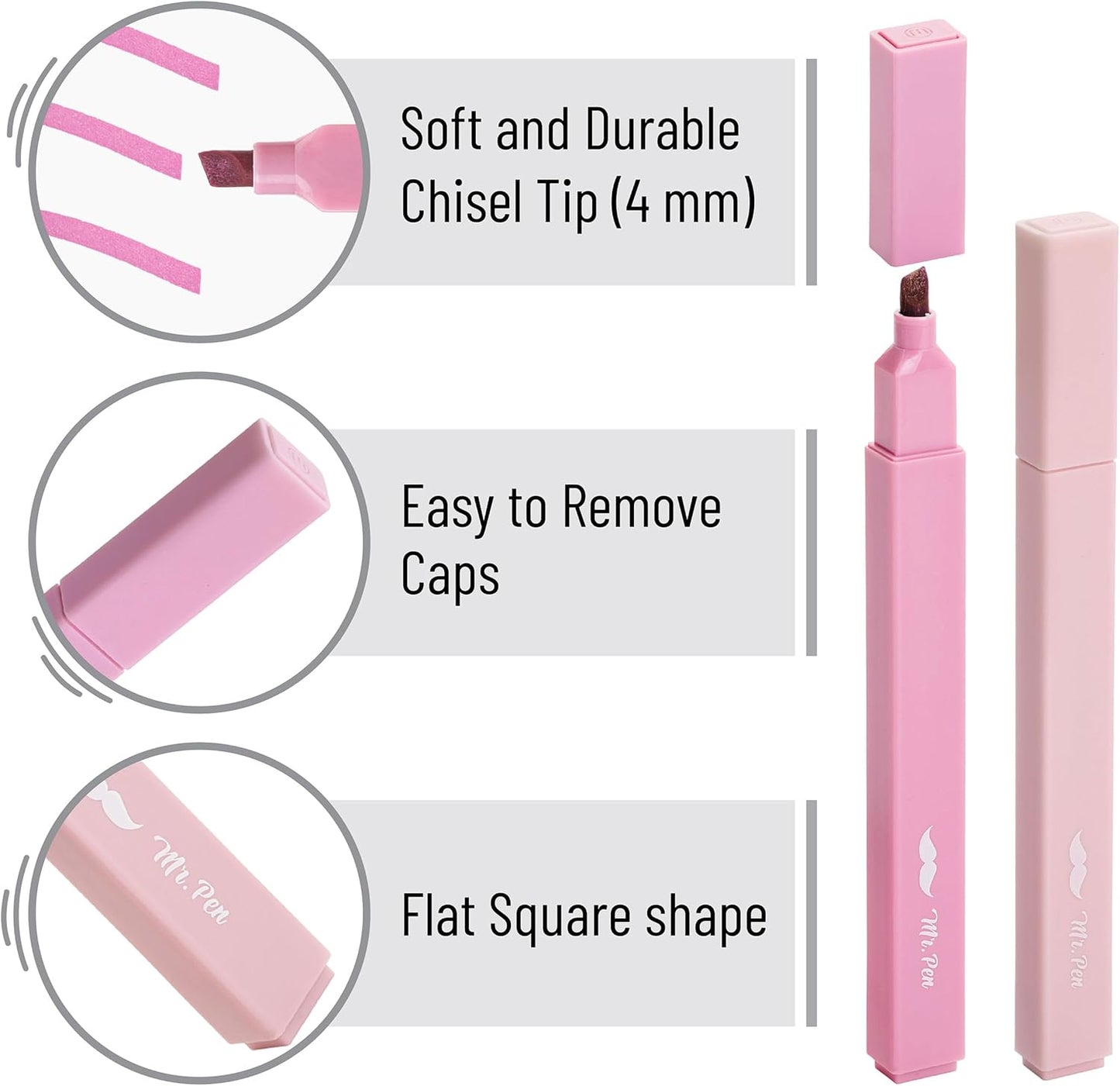 Mr. Pen- Aesthetic Highlighters, 16 pcs, Chisel Tip, Assorted Colors, No Bleed Bible Highlighter Pastel, Back to School Supplies