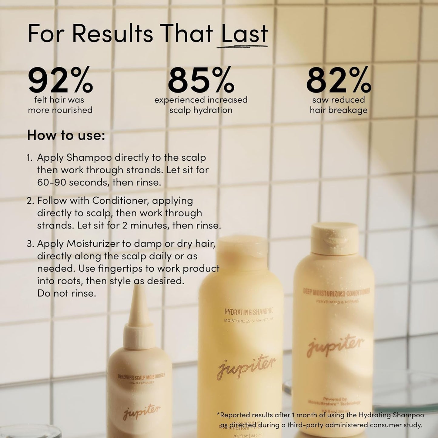 Jupiter Hydrating Shampoo, Conditioner, and Scalp Moisturizer Set – Moisturizing, Nourishing, and Strengthening Hair Care – Daily Scalp & Hair Hydration – Color-Safe, Sulfate-Free, Paraben-Free