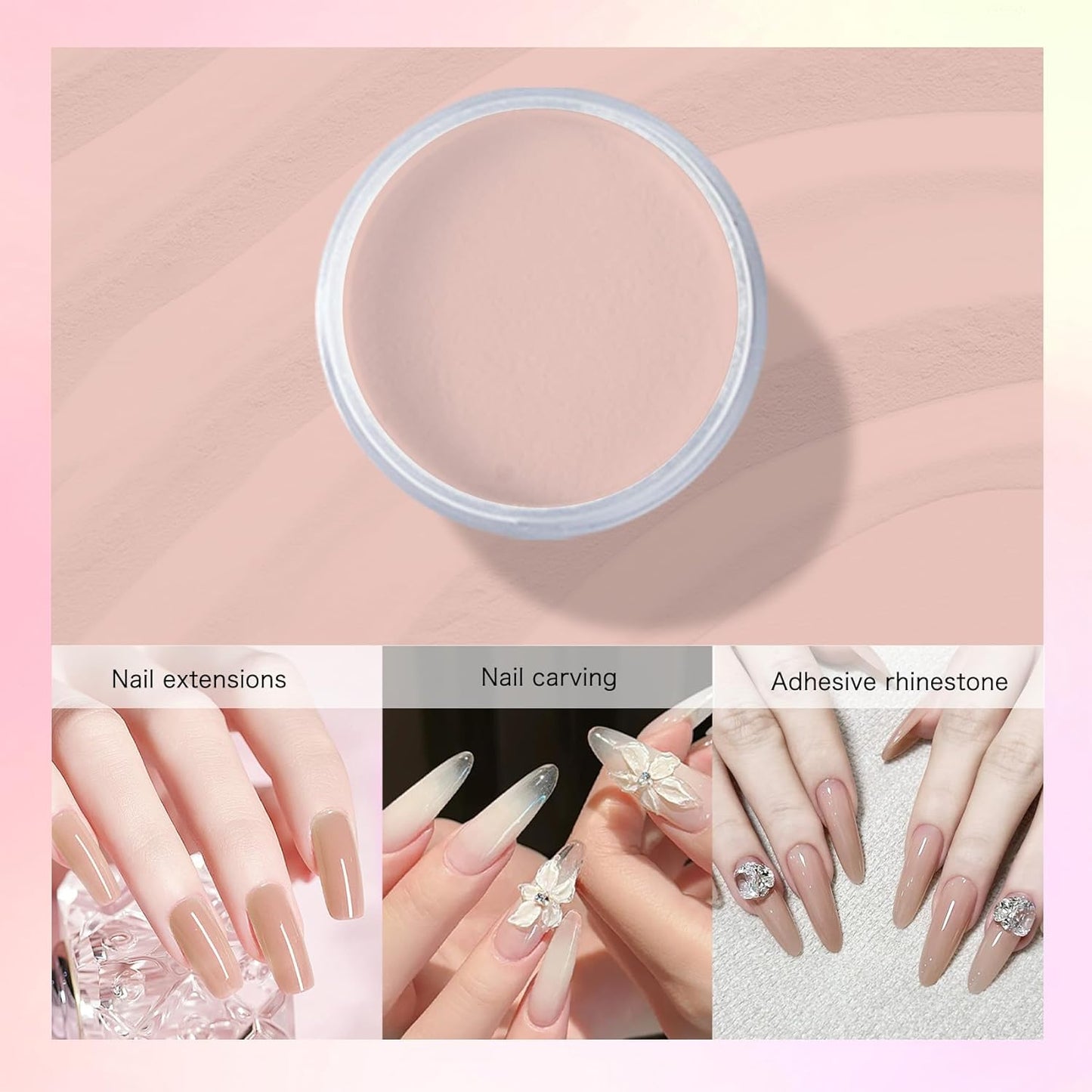 Acrylic Powder for Nail 56g: 2oz Papaya Punch Acrylic Powder Large Capacity Professional for 3D Art Carving French Extension - DIY Nail Carving Long-Lasting No Needed Lamp